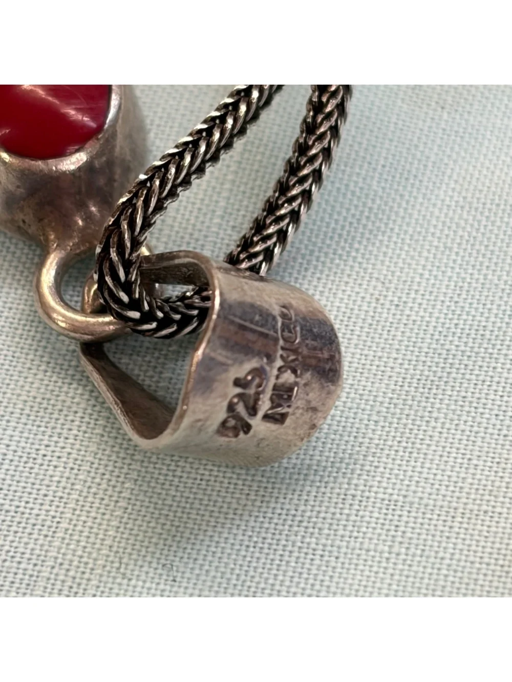 Sterling cross with red stone details vintage 90s
